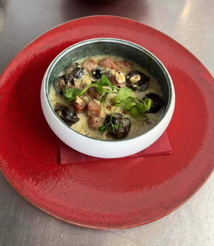 cassolette d'escargots et de lardons crémeuse Marsannay-la-Côte